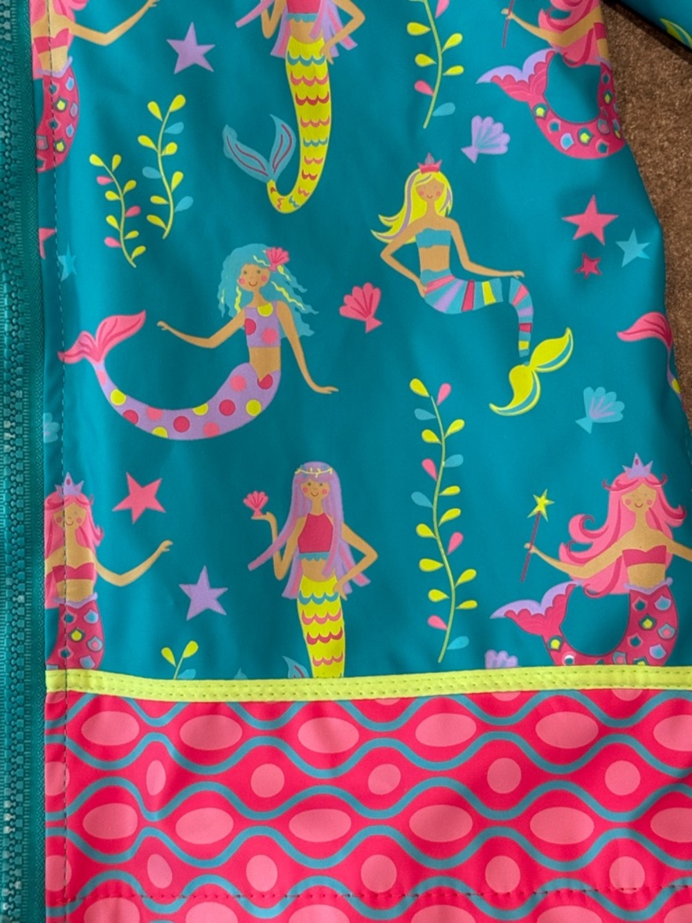 Stephen Joseph Mermaid Raincoat Blue & Pink - Picture 2 of 5